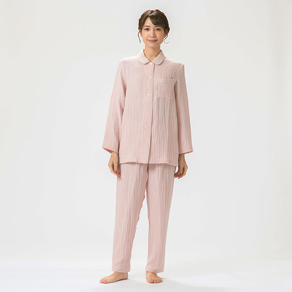 arakawa1886】 三重ガーゼ 無地 シームレス 婦人パジャマ | arakawa