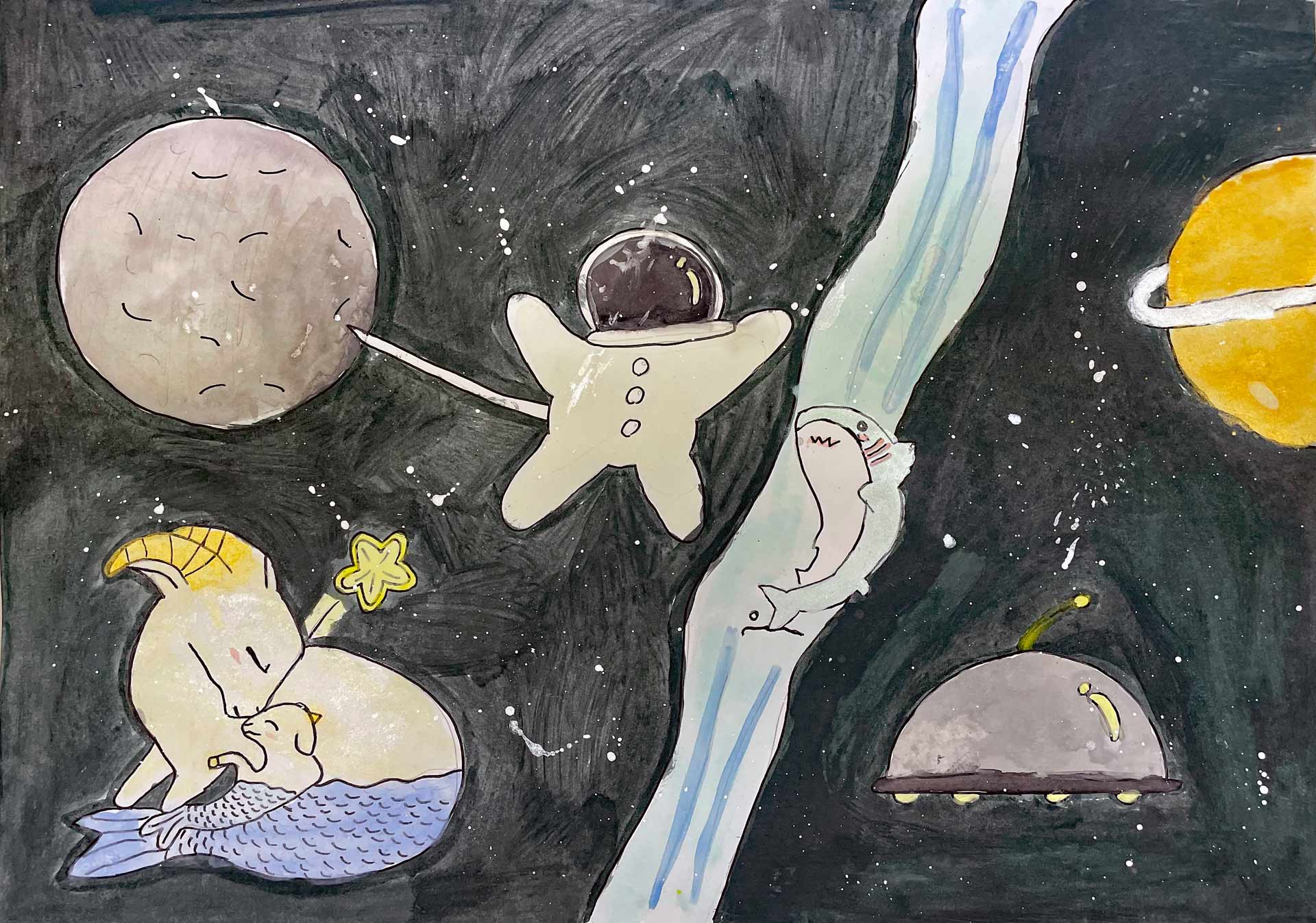 宇宙・私の夢」児童絵画展オンライン (2024年) 5年生の作品 1 ぐんま天文台