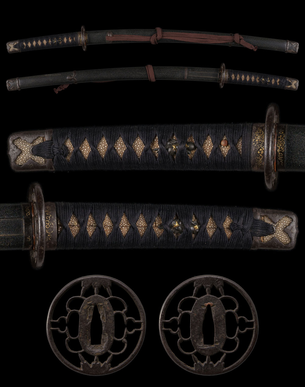 青貝微塵散漆塗鞘半太刀拵 - あさひ刀剣