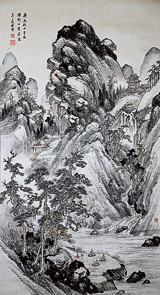 鈴木香峰「秋景山水図」 明治13（1880）年 中国文人への強い憧憬