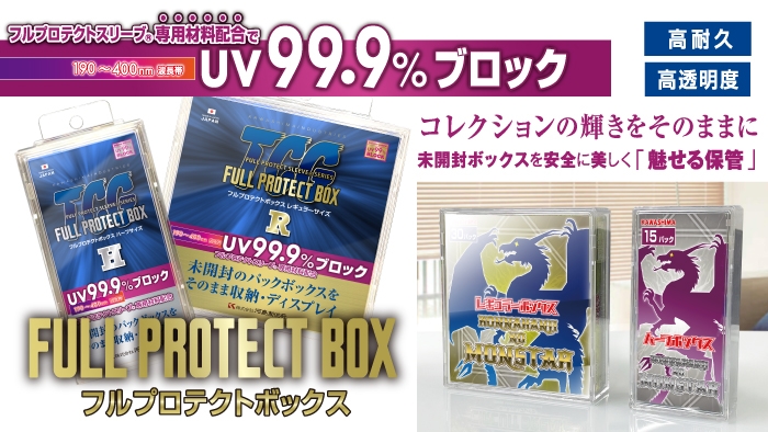 UV99.9%カット！未開封BOXをそのまま保護＆コレクションできるフル