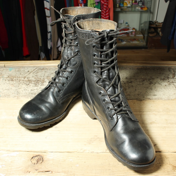 80S U.S.ARMY レザー コンバット ブーツ 8 1/2R 26.5cm相当 米軍実物