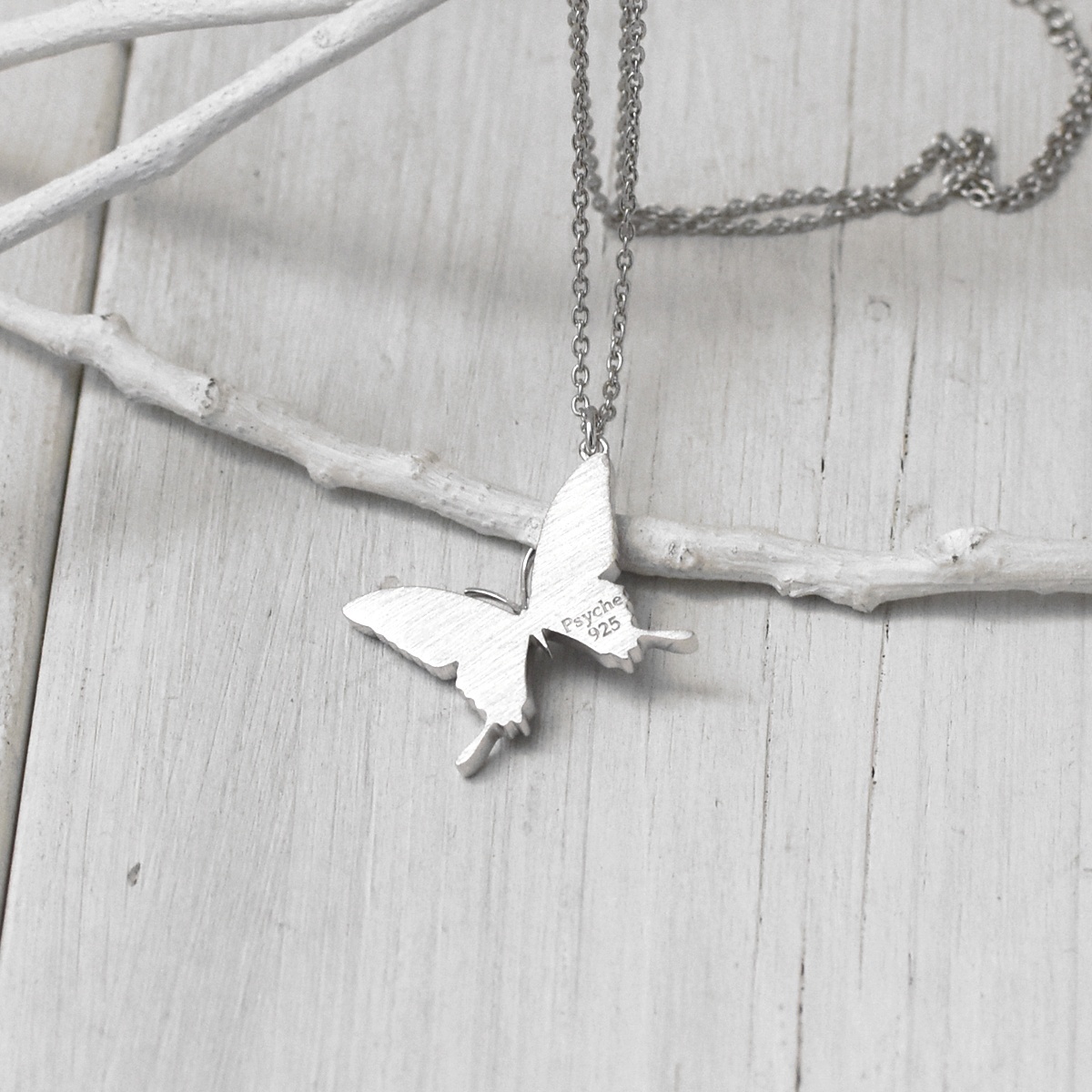 スルコウスキーモルフォ 蝶の翅 シルバー925 ペンダント ネックレス