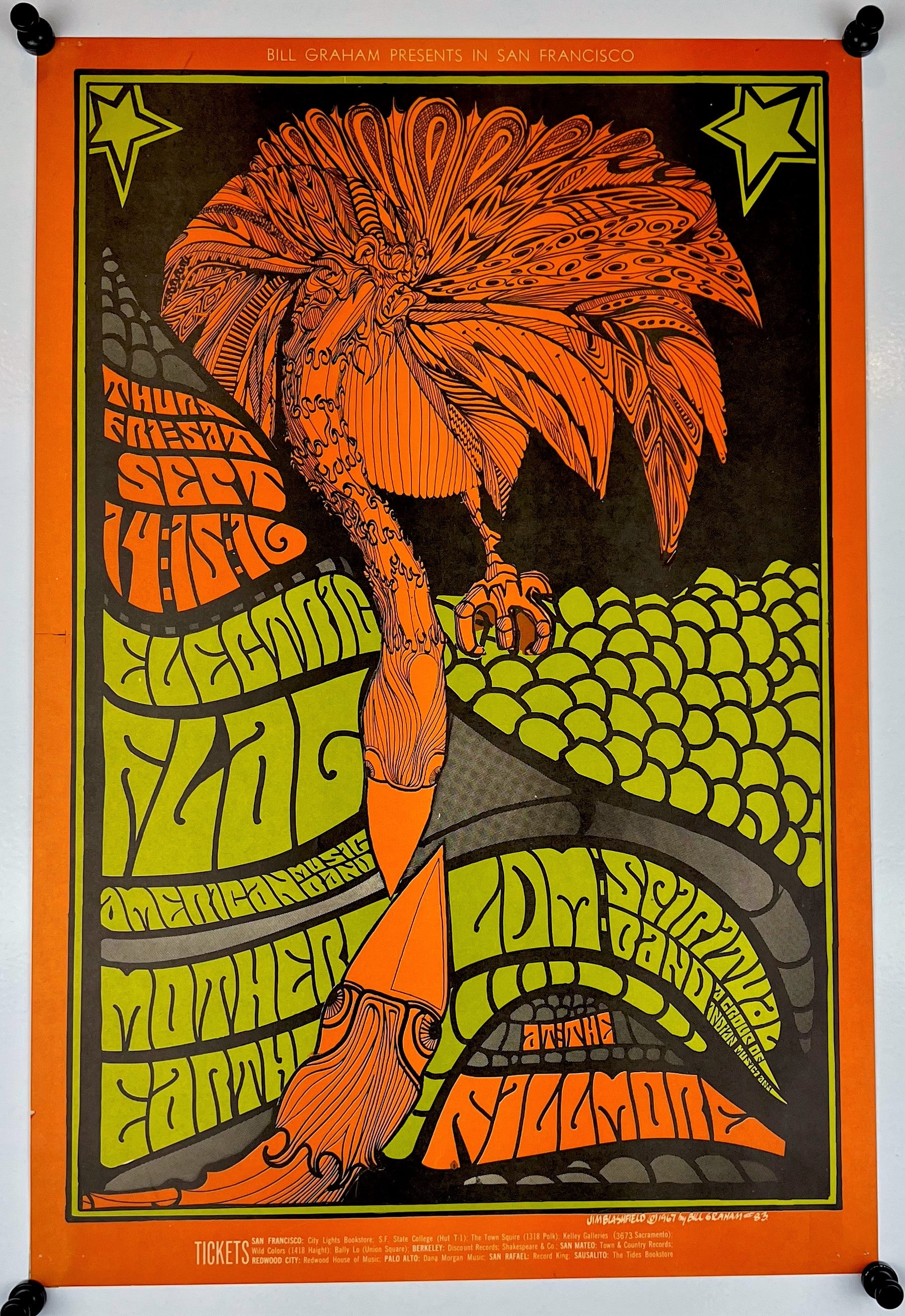 Electric Flag, Mother Earth- Fillmore Auditorium BG-83, Original