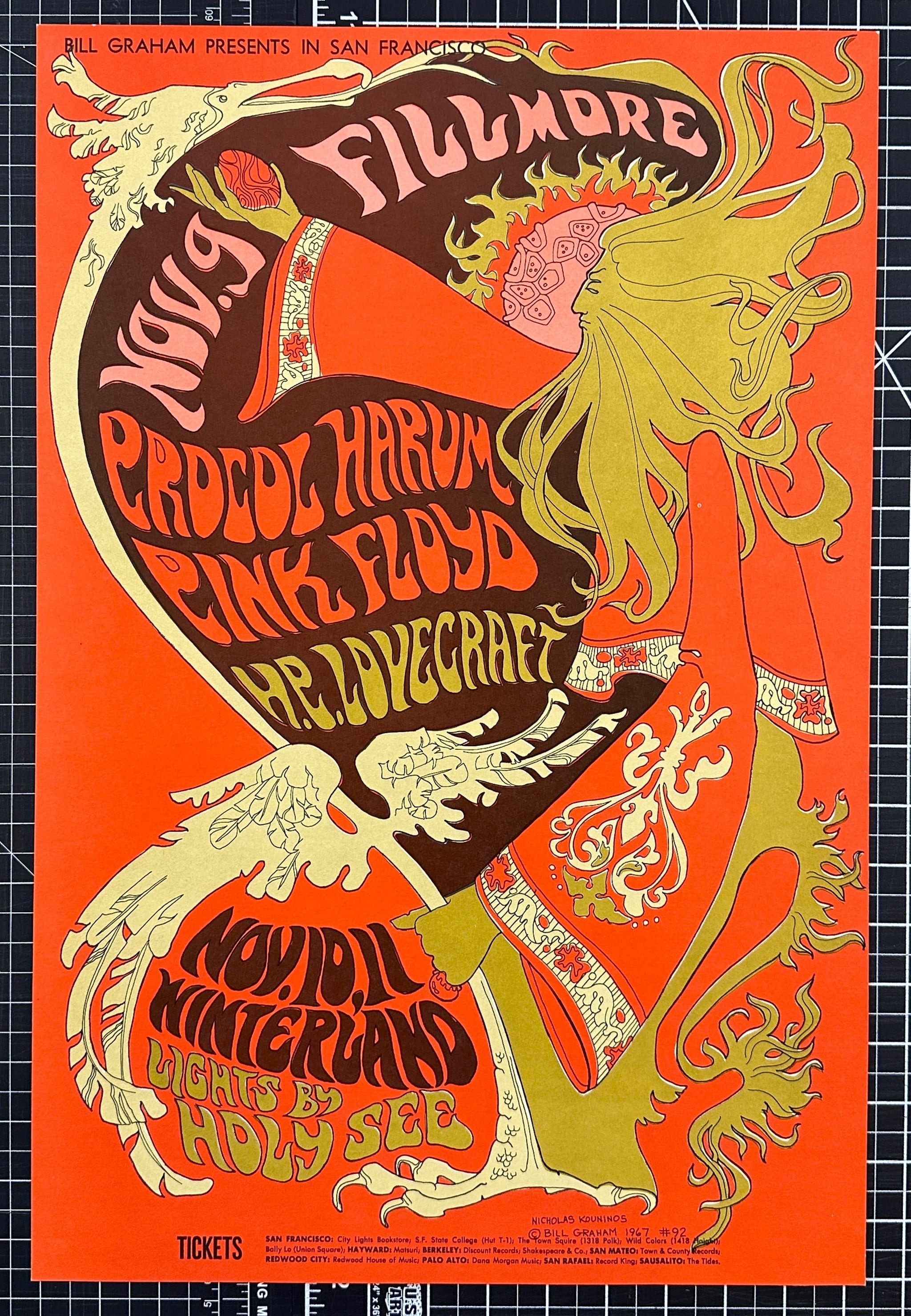 Pink Floyd- BG-92, Original Concert Poster - Authentic Vintage Posters