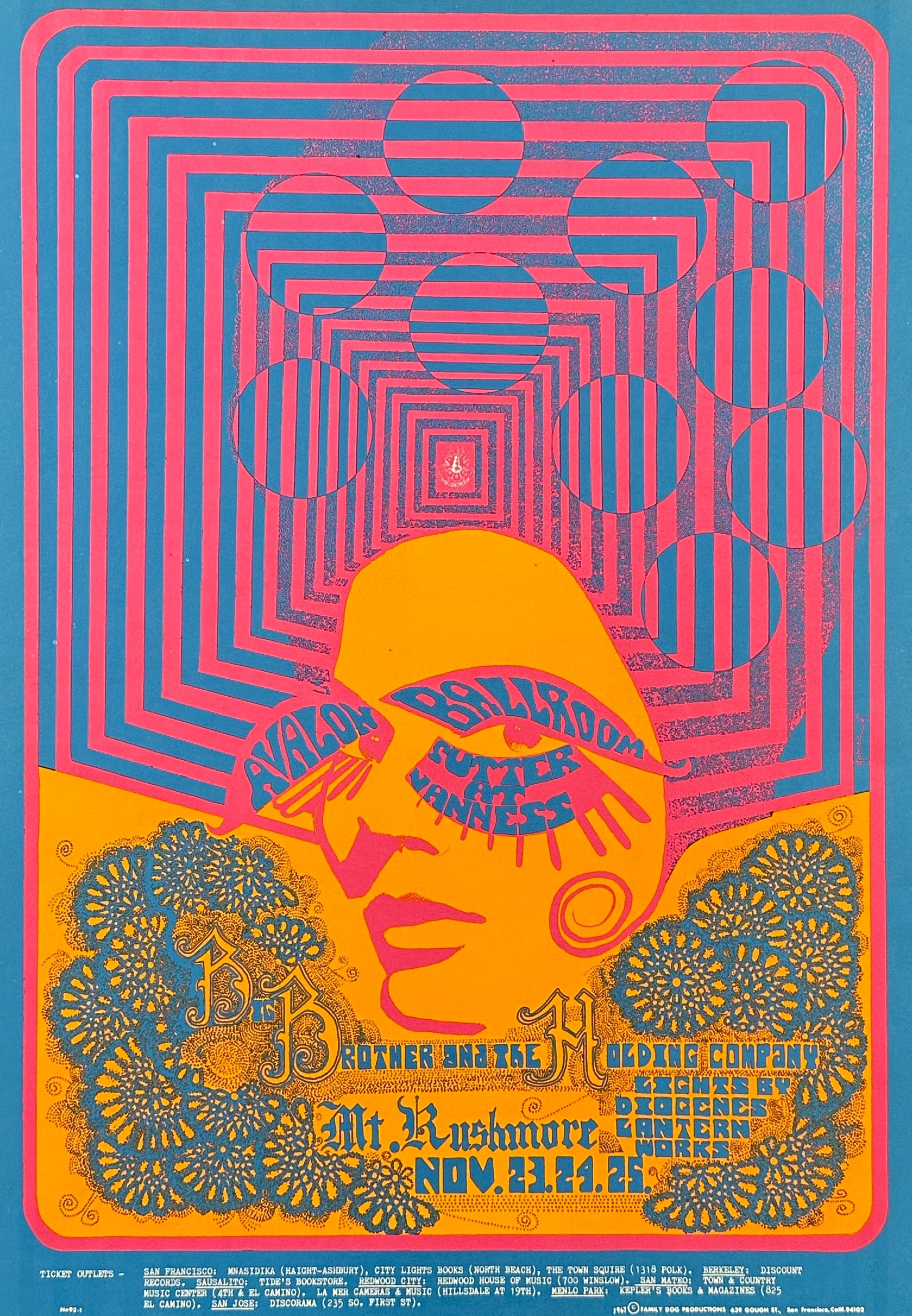 Big Brother & Holding Co. - FD-93, Original Concert Poster