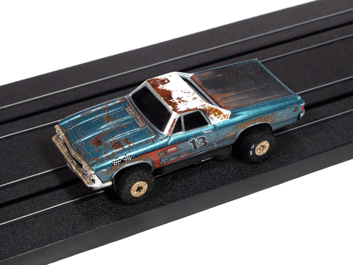 Auto World Thunderjet 1969 Chevy El Camino (Teal & White) HO Scale