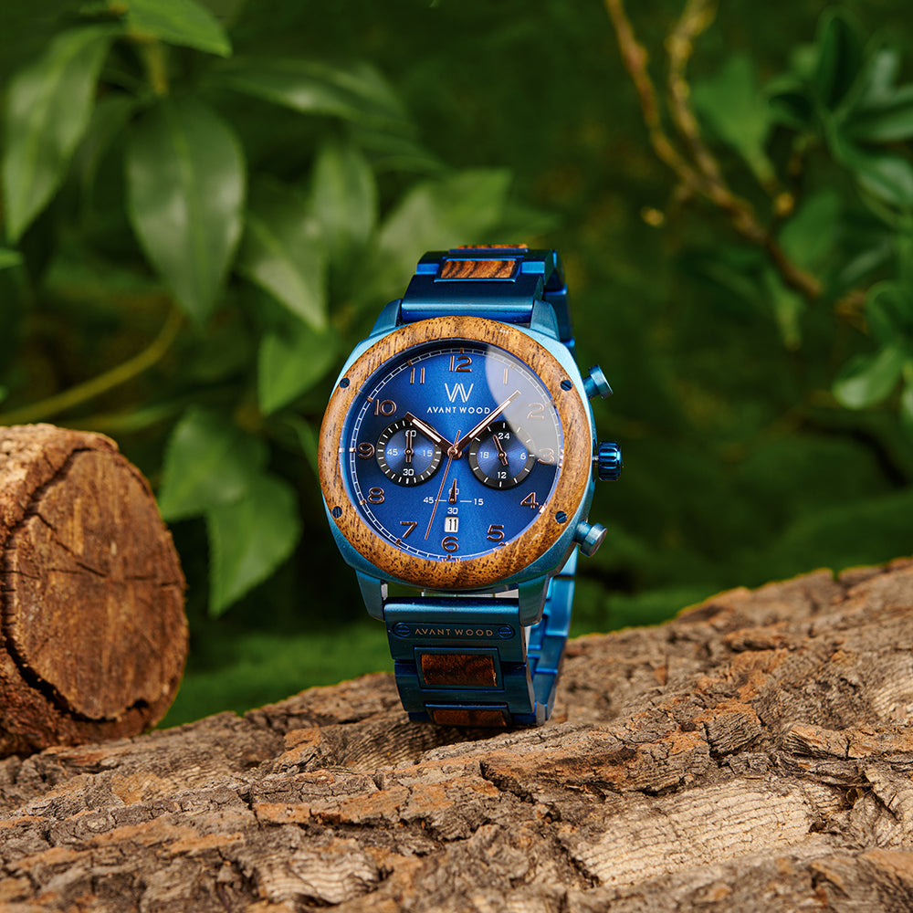 ROYAL BLUE - EXOTIC ZEBRA (44MM) – AVANTWOOD