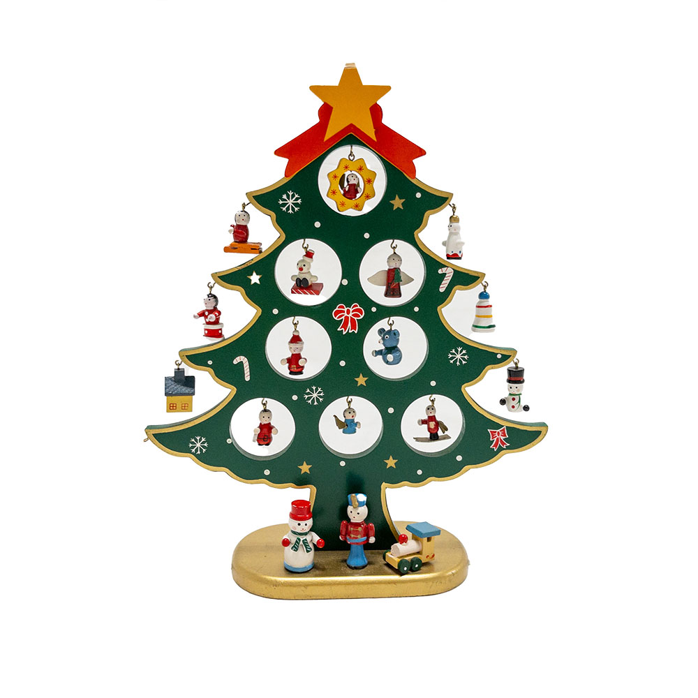 AWABEES / 木製クリスマスツリーセット オーナメント15コ入