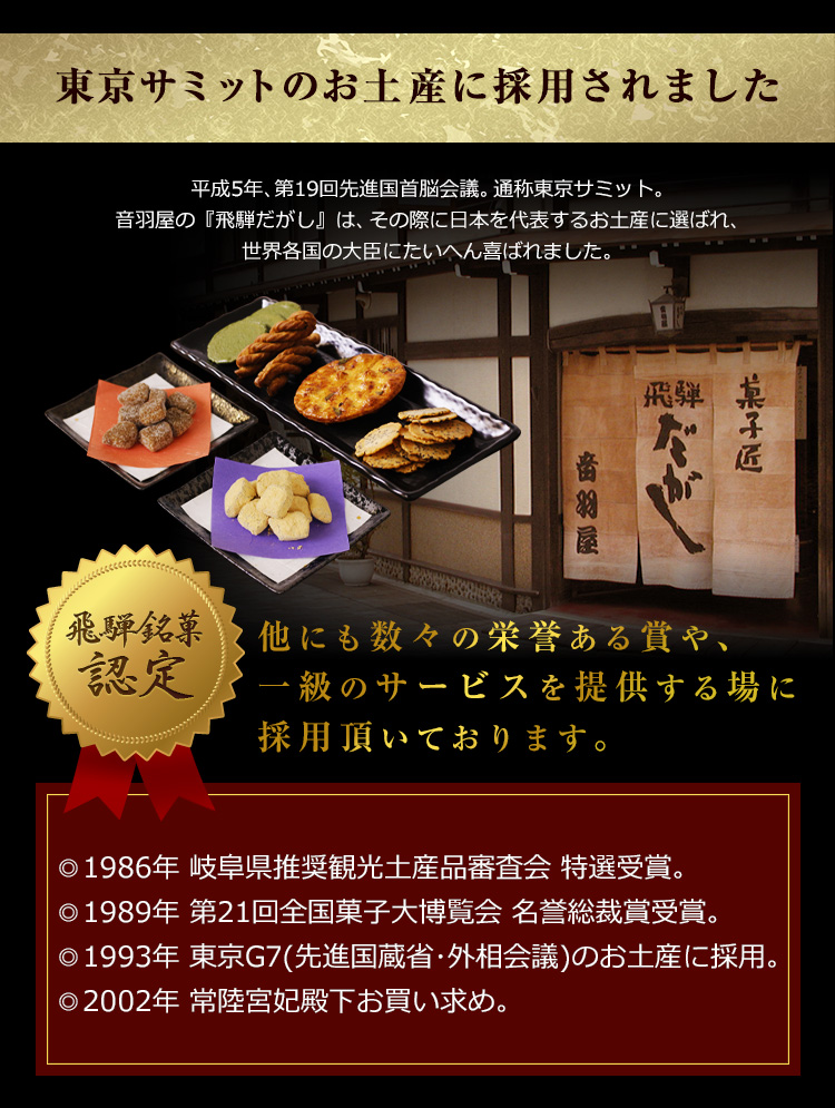 岐阜銘菓！ 昔懐かしい 飛騨だがし詰め合わせ 彩 (全7種入)｜あずさ屋