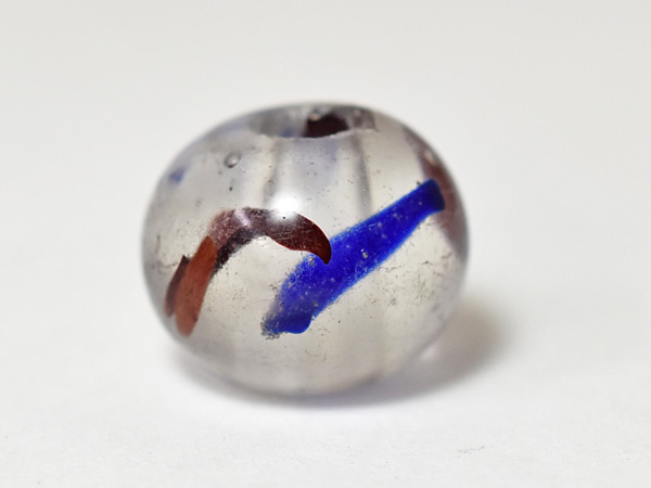 2210】江戸とんぼ玉 立体的な装飾が施された透明中玉1,とんぼ玉