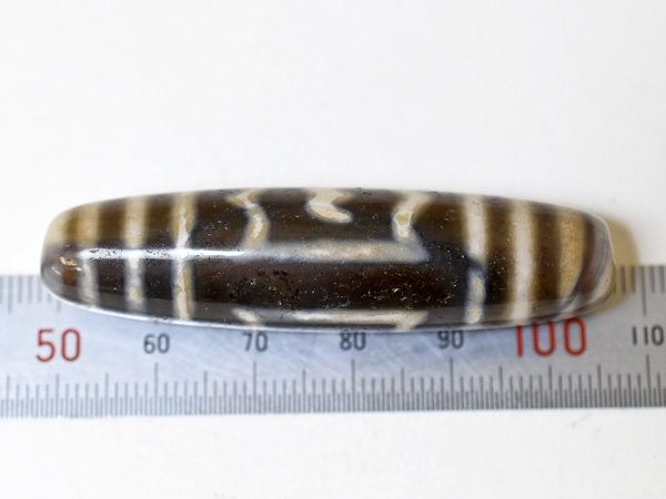 2505】チベット天珠 2眼丸管珠 Dzi ズィー,とんぼ玉,アンティーク