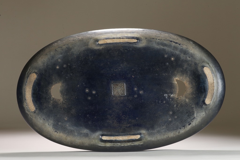 初代植松陶翠 瑠璃釉袋式楕円 | 雨竹亭オンラインショップ