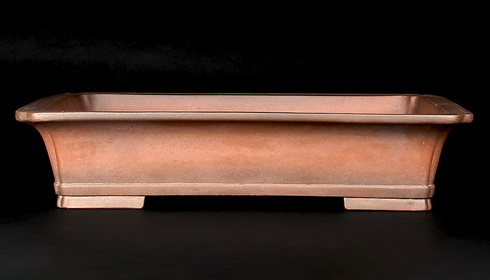 紫泥外縁下紐長方鉢 | 盆栽、盆栽書籍、盆栽鉢の通販│近代出版