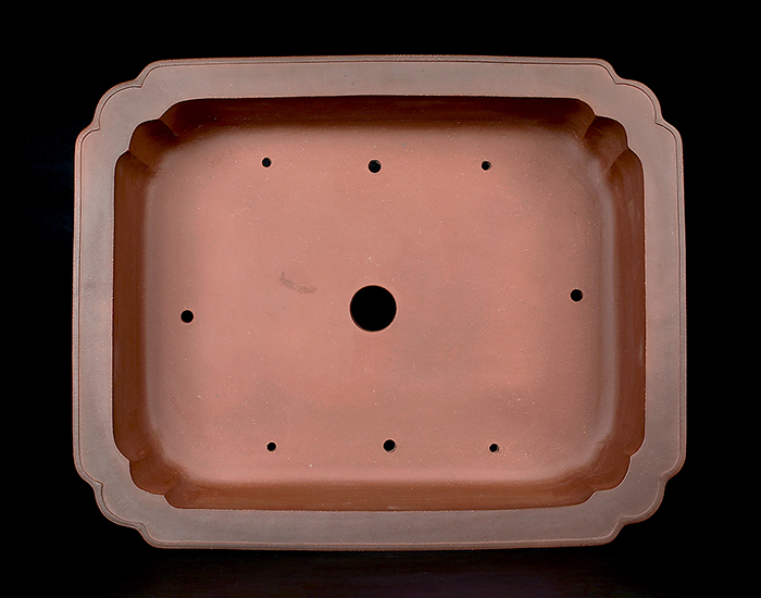 紫泥外縁隅入長方鉢 | 盆栽、盆栽書籍、盆栽鉢の通販│近代出版