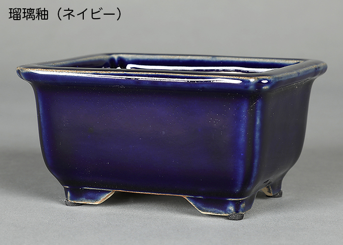 広東隅入長方鉢〔石峰雨竹〕 | 盆栽、盆栽書籍、盆栽鉢の通販│近代出版