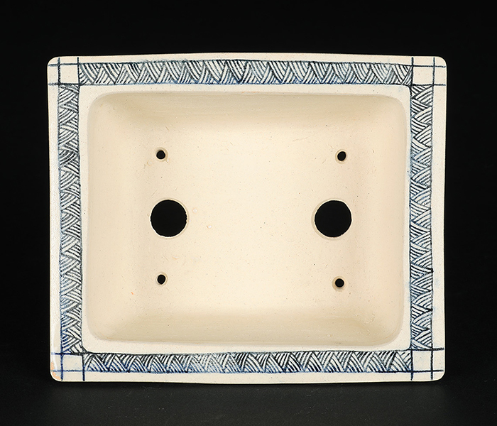 高山染付山水図長方鉢 | 盆栽、盆栽書籍、盆栽鉢の通販│近代出版