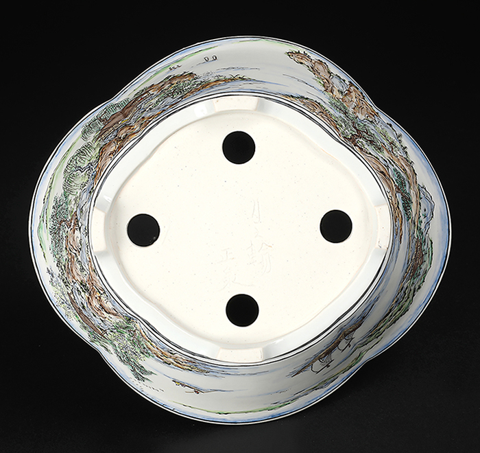 月之輪正泉五彩舟訪友図木瓜式鉢 | 盆栽、盆栽書籍、盆栽鉢の通販