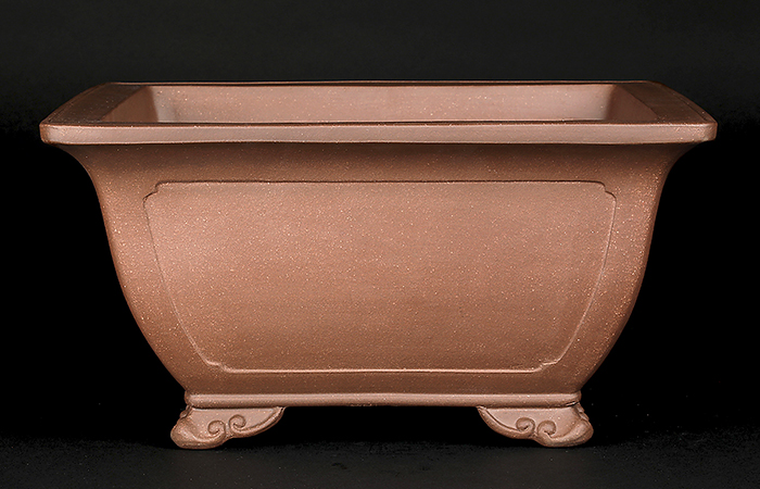 紫泥外縁額面正方鉢 | 盆栽、盆栽書籍、盆栽鉢の通販│近代出版