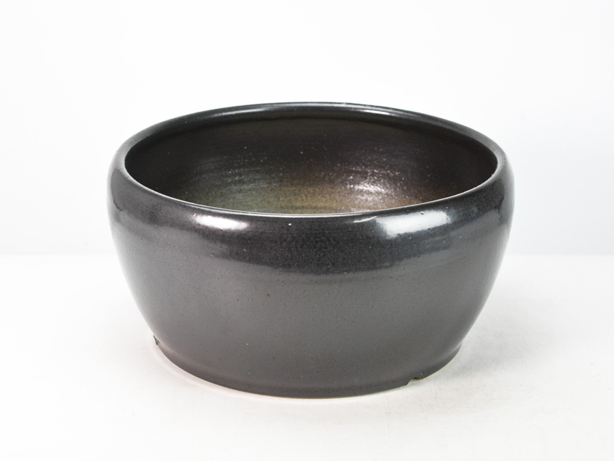 信楽焼 黒マット丸鉢 10号 幅30cm×高さ15cmの販売｜盆栽妙 – 盆栽妙 本店