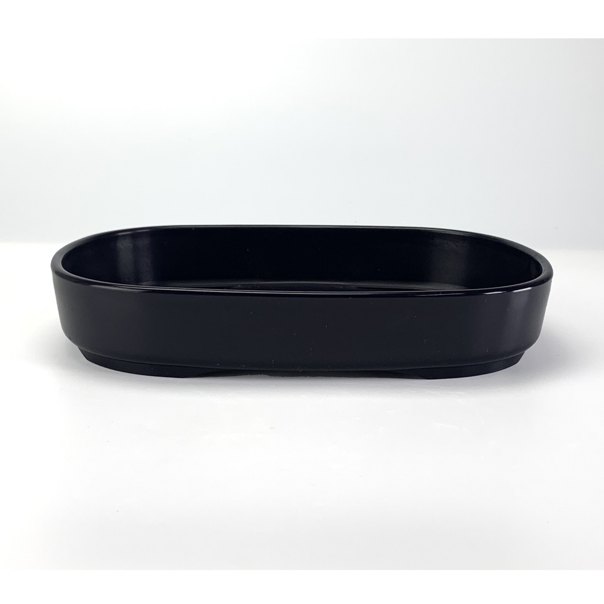 プラ鉢 7.5号 小判型浅鉢 紺 幅22cm×奥行16cm×高さ3.8cm の販売｜盆栽