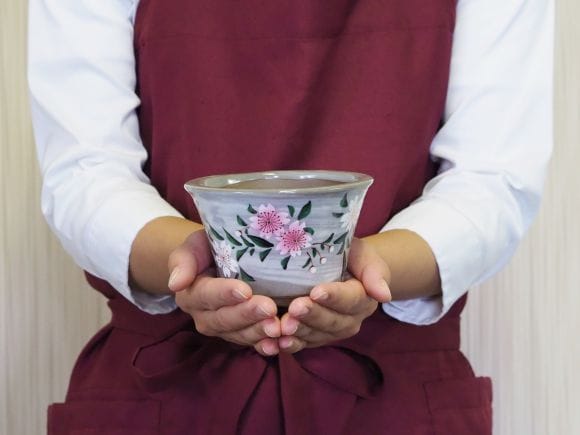 盆栽鉢 九谷焼 手書き桜 4号 幅12.5cm×高さ7.8cmを販売｜盆栽妙 – 盆栽