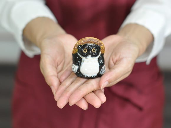 信楽たぬき 夫婦たぬき 高さ5.5cm 幅4.5cm 奥行き4.5cmを販売｜盆栽妙