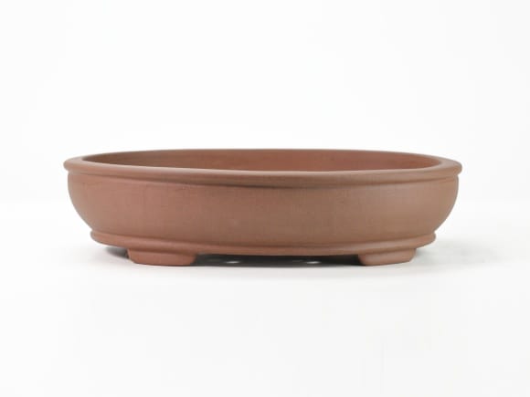 紫泥鉄鉢 丸形盆栽鉢 10号 鉢幅30cm×奥行き24cm×高さ7cm を販売｜盆栽