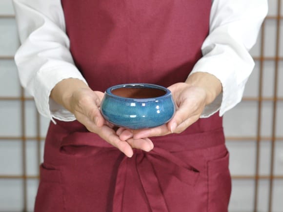 露草小鉢 袋型 盆栽鉢 青 3号 鉢幅9cm×高さ5cmを販売｜盆栽妙 – 盆栽妙