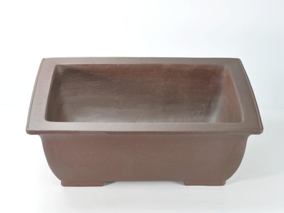 紫泥長方中深 盆栽鉢20号 鉢幅60cm×奥行き43cm×高さ22cm を販売｜盆栽