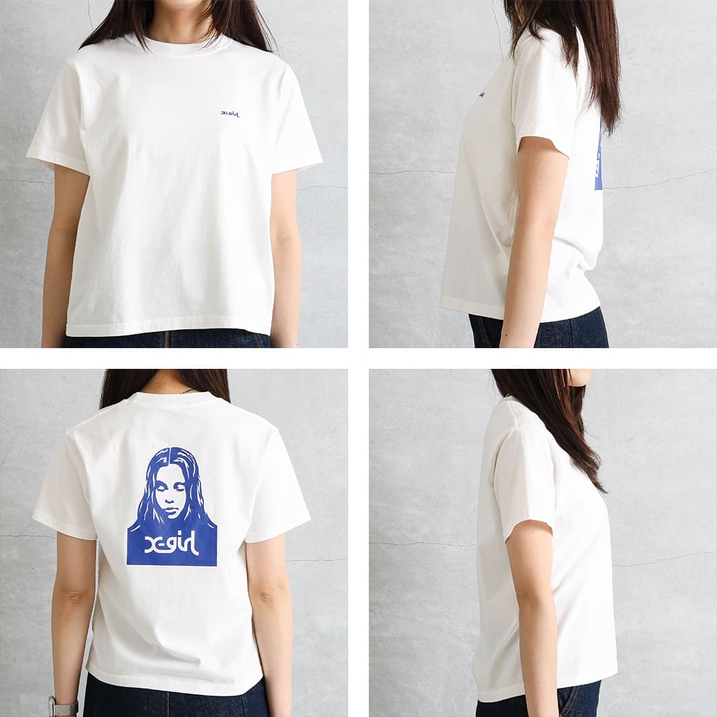 X-girl エックスガール フェイスショートスリーブTシャツ｜BORN FREE