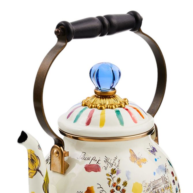 MacKenzie-Childs Sketchbook Tea Kettle, 2QT | 89257-1103 | Borsheims