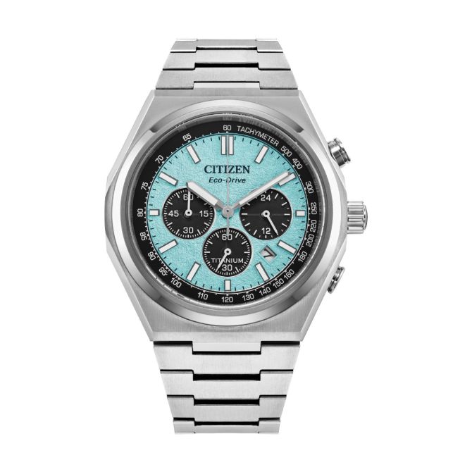 Citizen Zenshin Chronograph 42.4mm Men's Watch, Textured Light