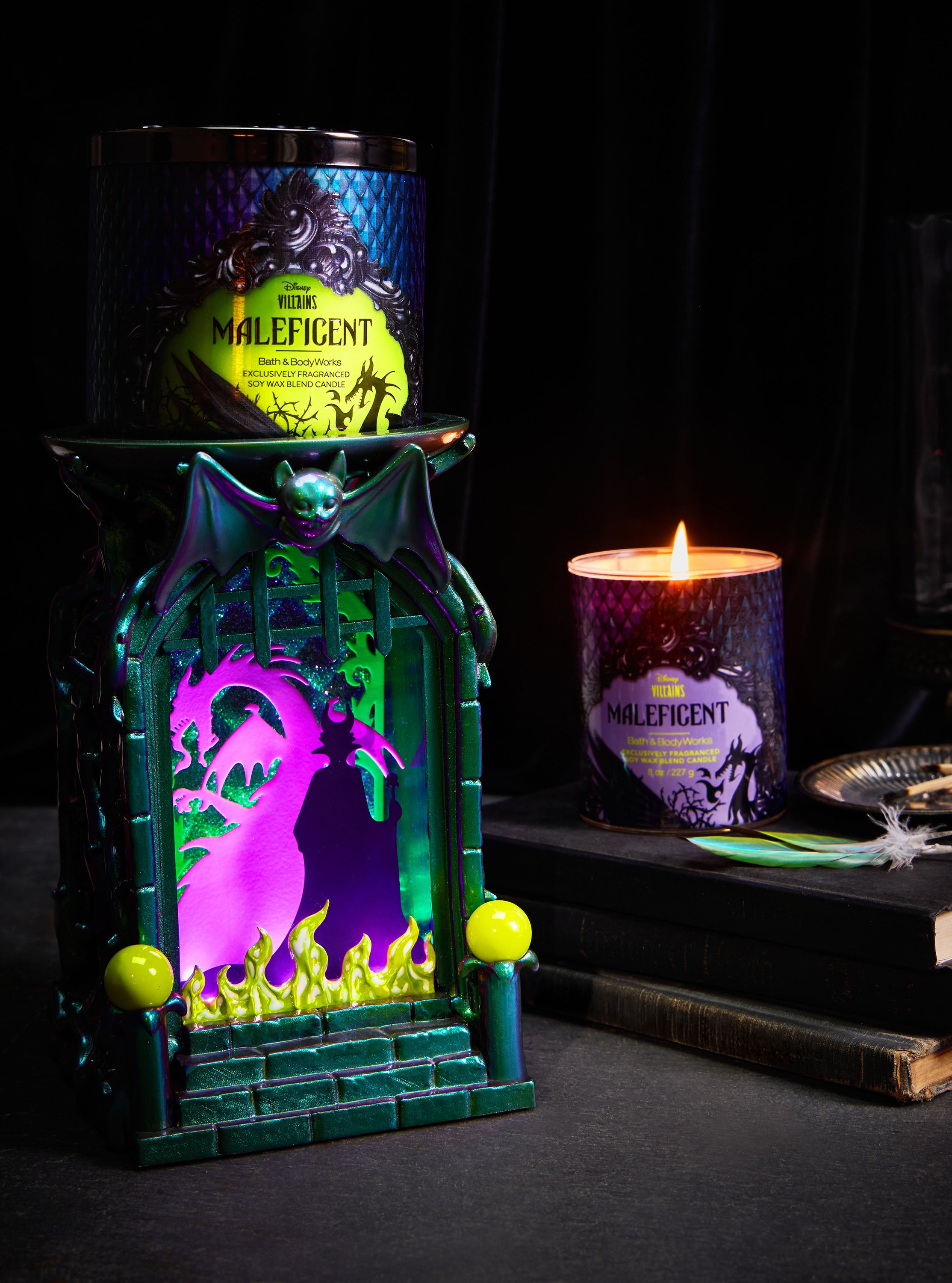 Bath & Body Works Maleficent Shadowbox Pedestal 3-Wick Candle