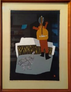 畦地梅太郎「鳥と山男」の買取実績｜東京都町田市 版画・木版画