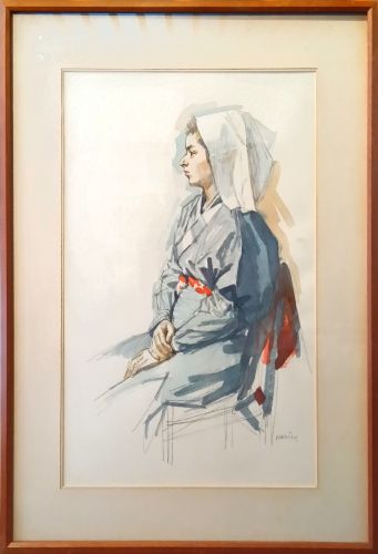 小磯良平「大原女」の買取実績｜大阪府豊中市 人物画・肖像画