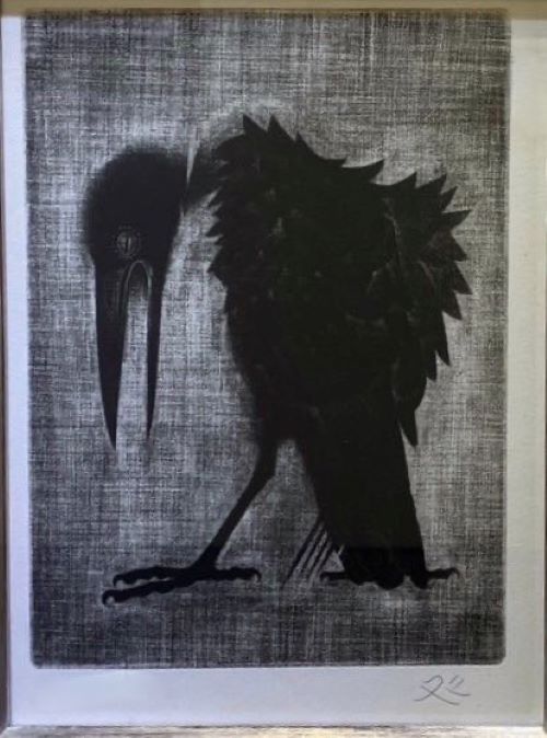 加山又造「カラス」 の買取実績｜東京都大田区 銅版画（エッチング