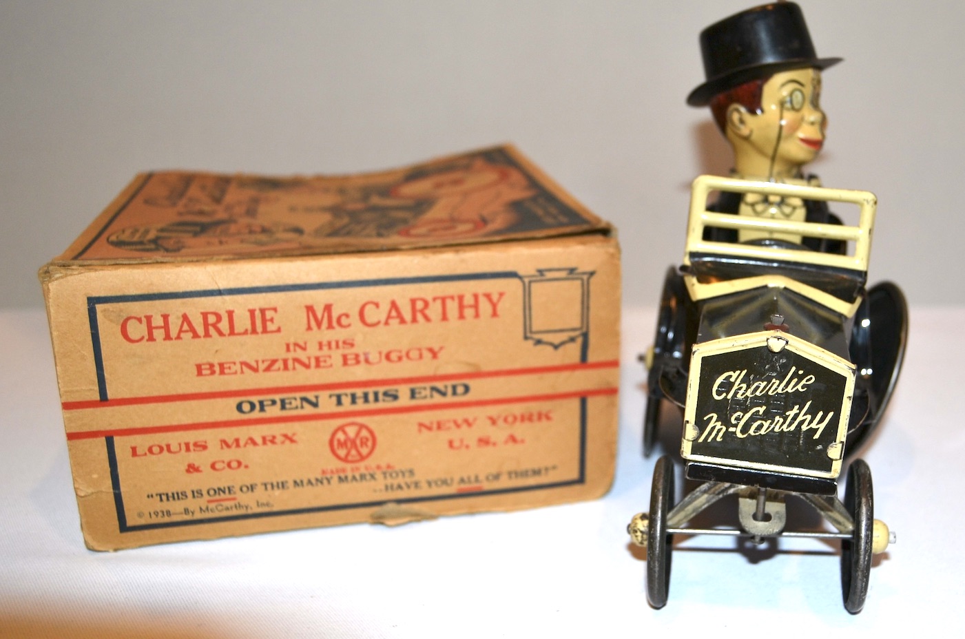 Bargain John's Antiques | Marx Charlie McCarthy Benzine Buggy with