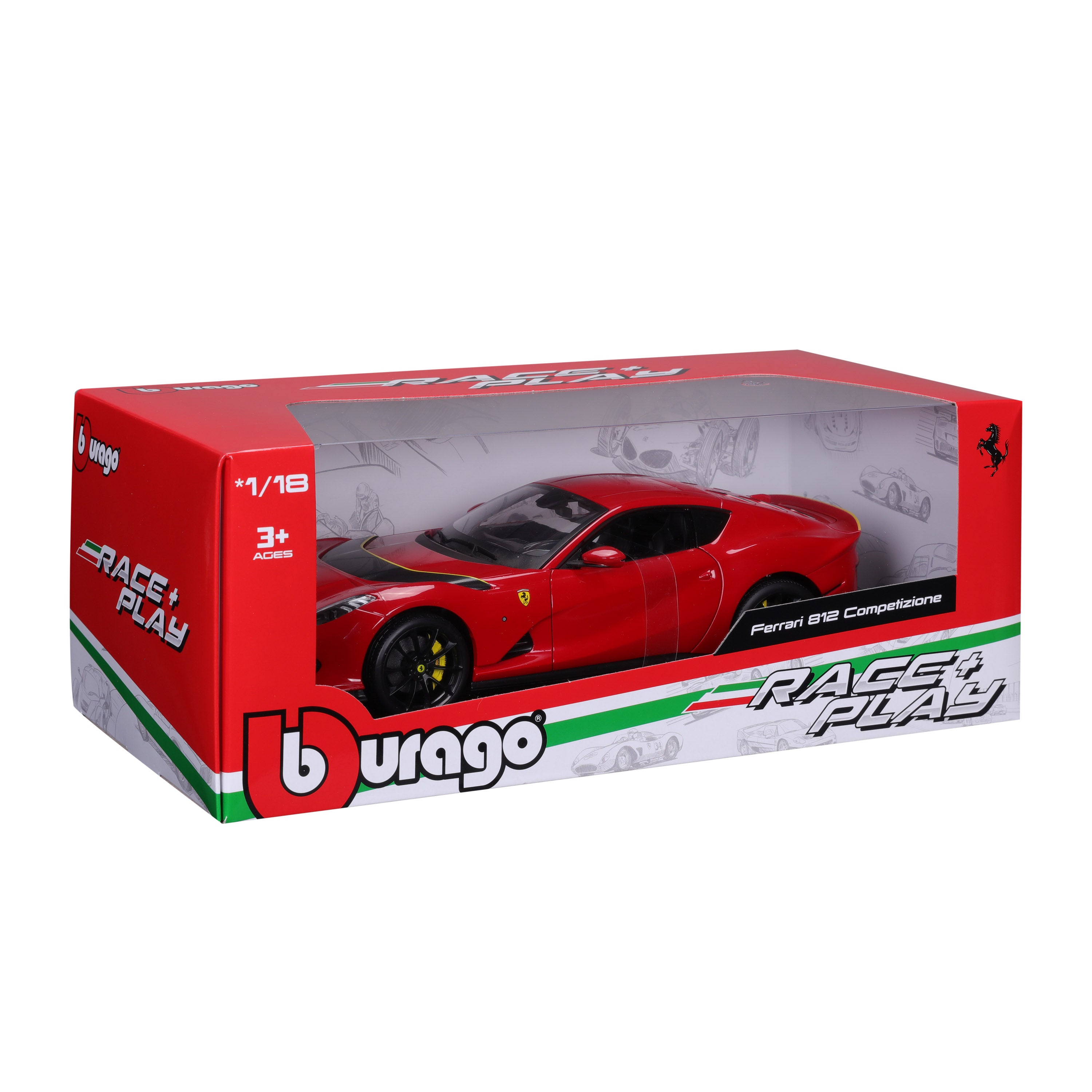 Ferrari 812 Competizione 2021 Red 1:18 Diecast Model | Bburago