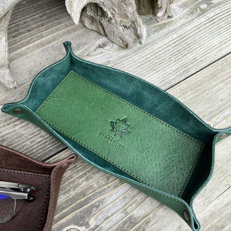 広島ジビエレザー】猪革＆牛革 レザートレー 暮らしに彩りを添える