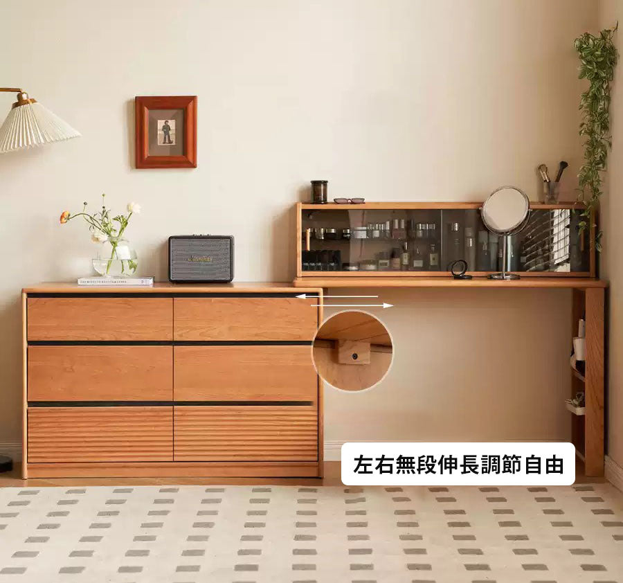 伸長式ドレッサー デスク・チェスト収納付き Y00D10