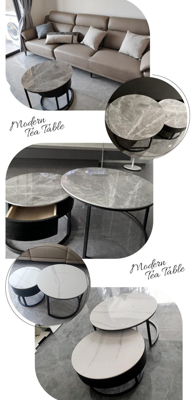 在庫品】ネストテーブル セラミック天板完成品2点セット yz-822