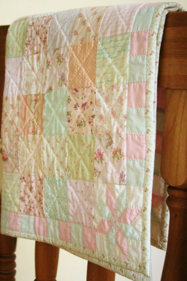 春色のおくるみ／SOLD OUT／ピンクとグリーンの星が可愛い！天使を