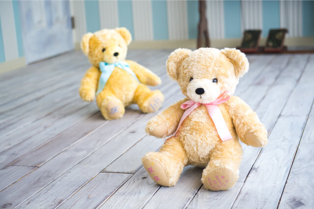 赤ちゃんのお名前と出生体重で仕立てるフルールベビー体重ベア(命名