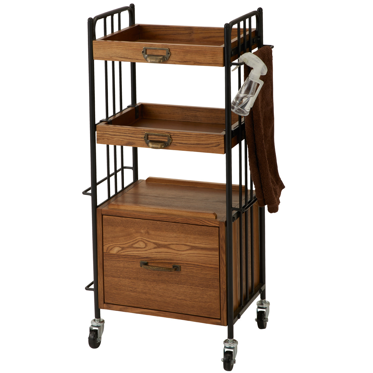 シャビーシック】アンティーク木製ワゴン DIAN（ディアン）Type BOX