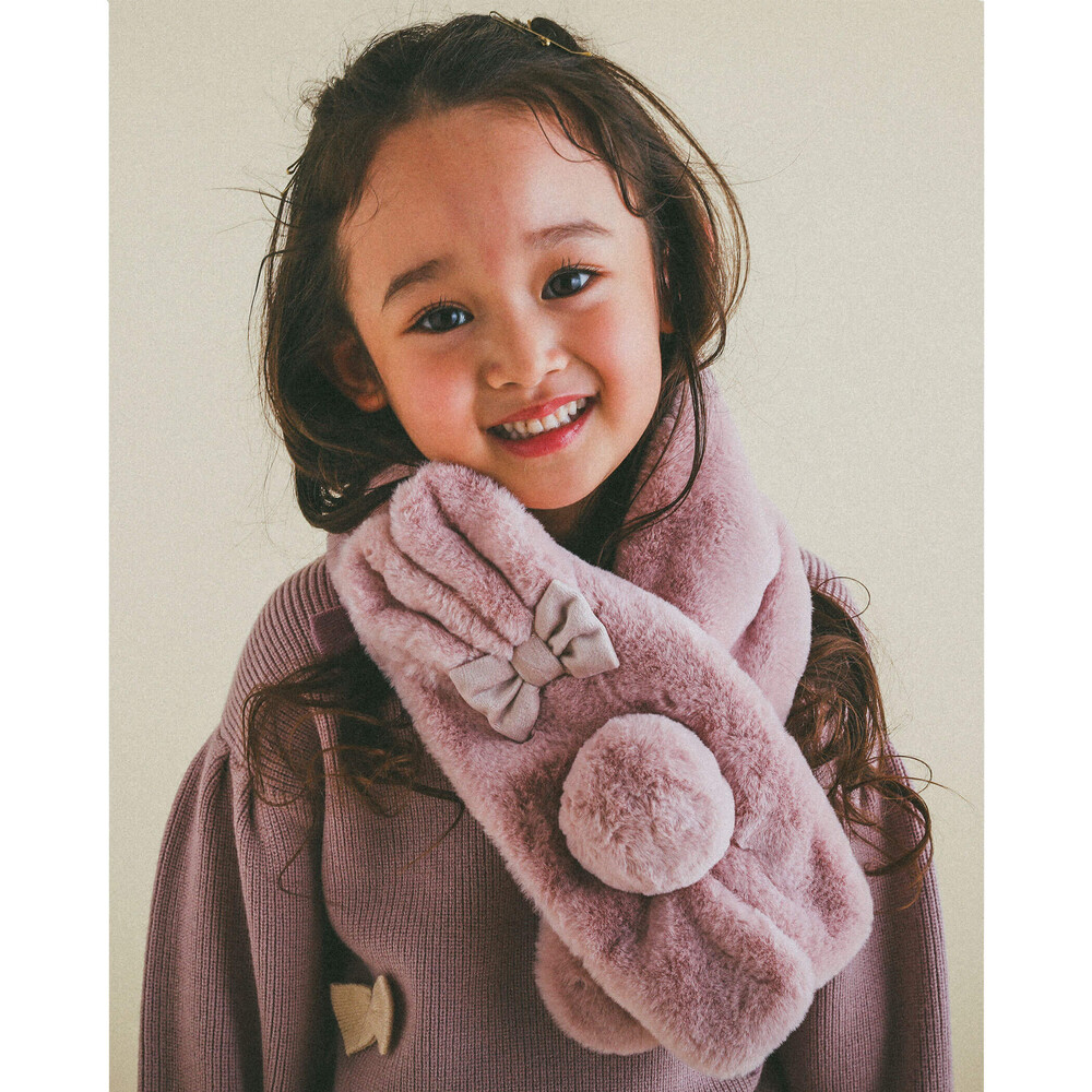 うさぎ ボンボン リボン ファー マフラー(ﾜﾝｻｲｽﾞ ピンク): グッズ