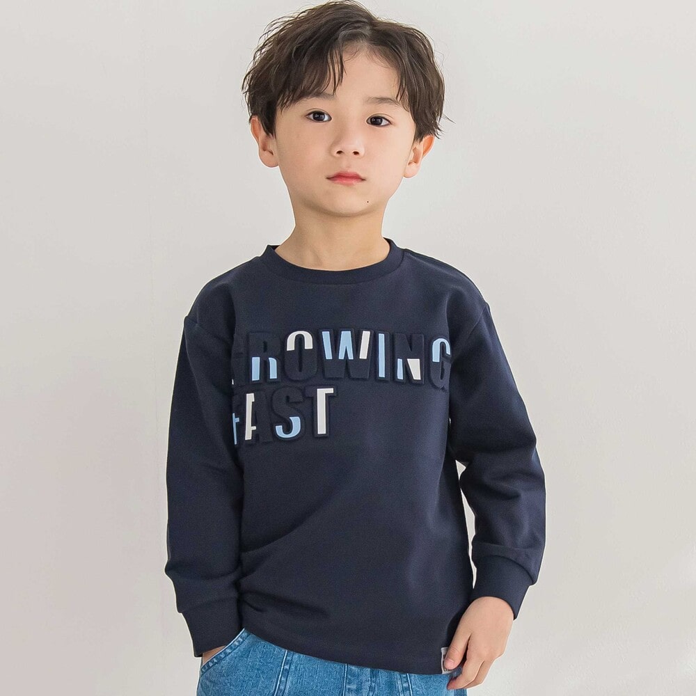 限定商品】インレイエンボスプリント長袖Tシャツ(95~150cm) 【LIMITED
