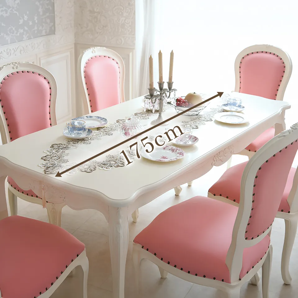 アンリヴェルデ ダイニングセット7P アイボリー ピンク 幅175cm