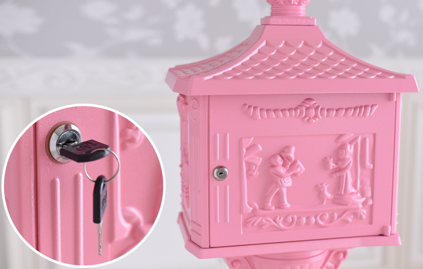 18％OFF／ American 鋳物 ポスト ピンク 高さ117cm 【送料無料