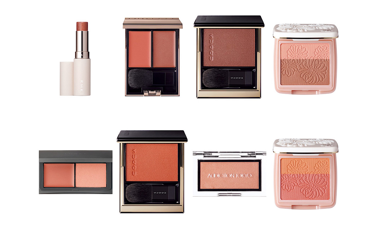 どれが好き？人気ブランドの新作チーク8色を塗りくらべ｜オレンジ